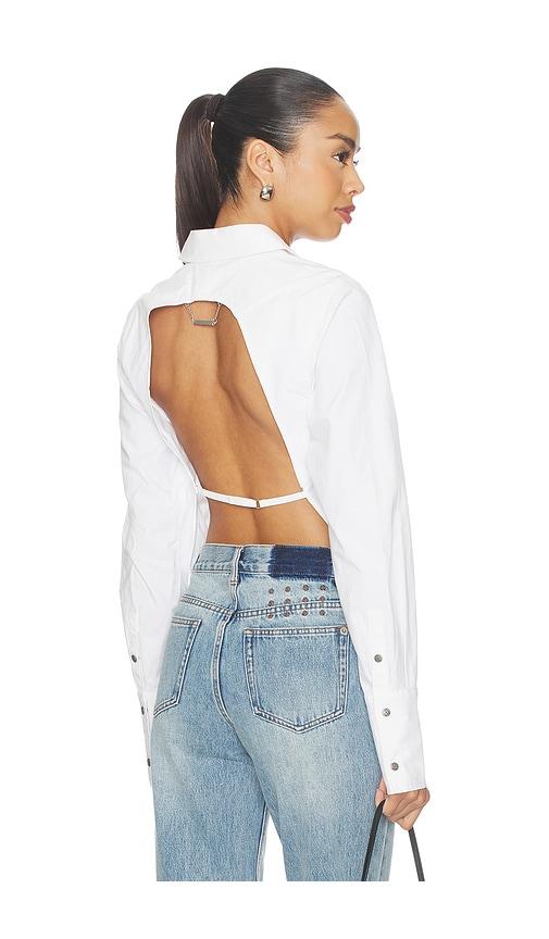 Ksubi Dare Open Back Shirt in White by KSUBI