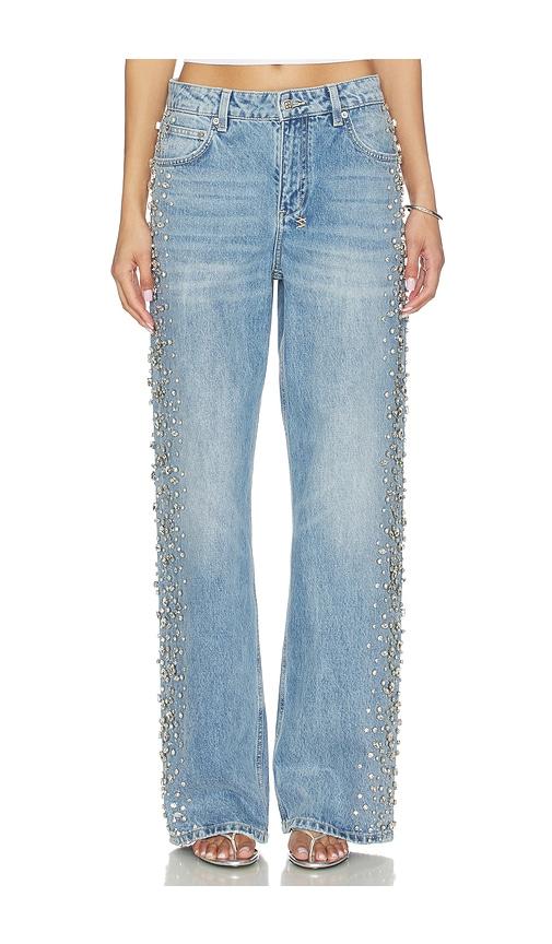 Ksubi Low Rider Kulture Krystal Wide Leg in Blue by KSUBI
