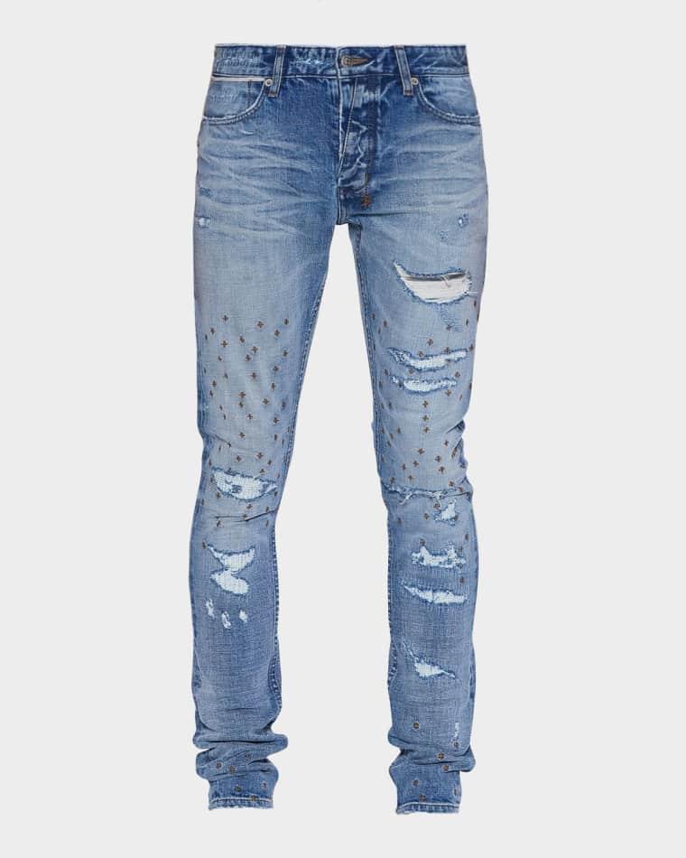 Men's D-Van Winkle Distressed Skinny Jeans by KSUBI