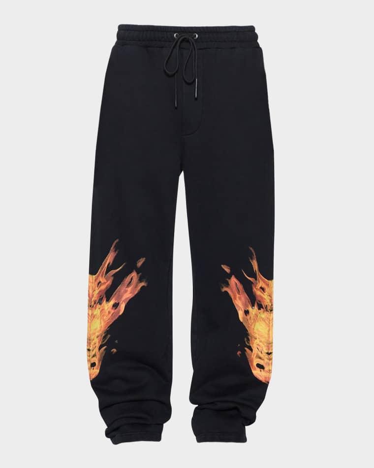 Men's Krown Synthesis Flames Fleece Track Pants by KSUBI