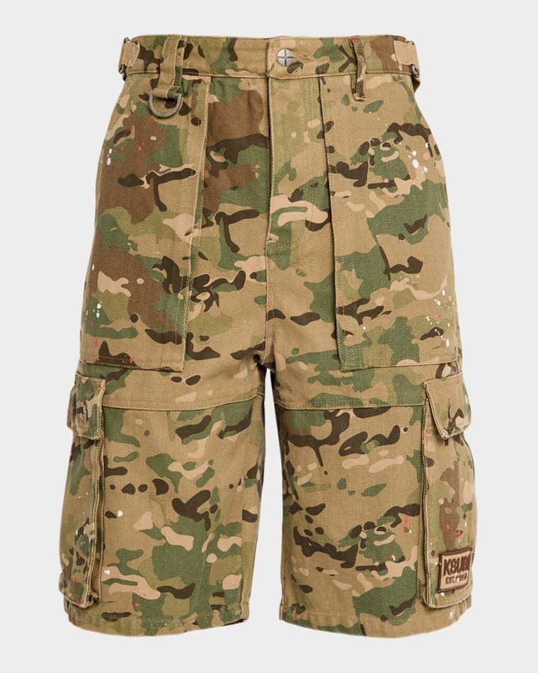 Men's Maxx Traper Herringbone Camouflage Cargo Shorts by KSUBI
