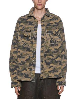 Vulture Camo Long Sleeve Button Front Shirt by KSUBI