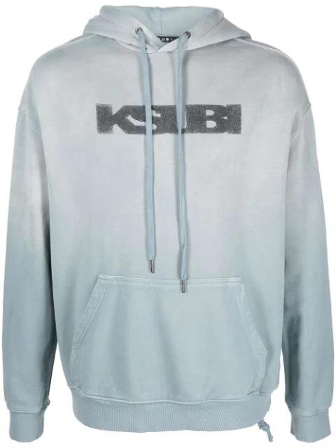 logo-print cotton hoodie by KSUBI