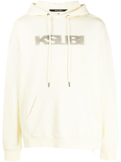 logo-print detail hoodie by KSUBI