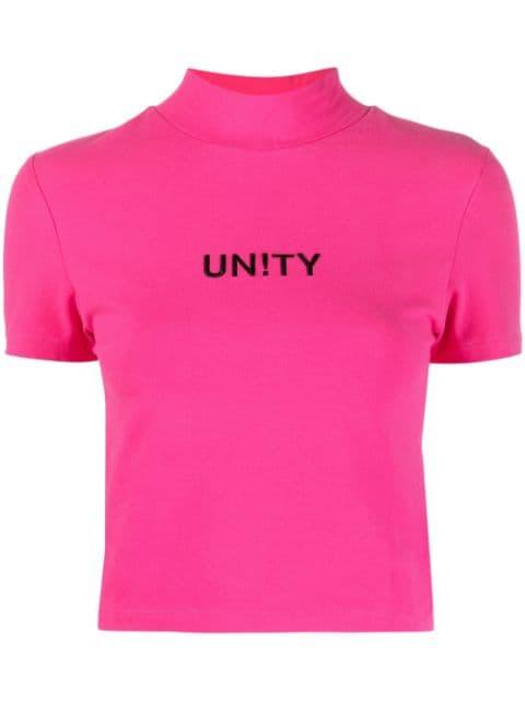 logo-print high-neck T-shirt by KSUBI