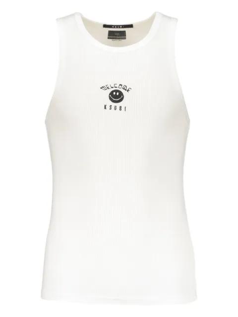 ribbed smiley-face tank top by KSUBI