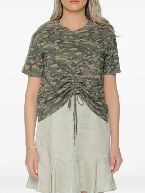 ruched camouflage-print T-shirt by KSUBI