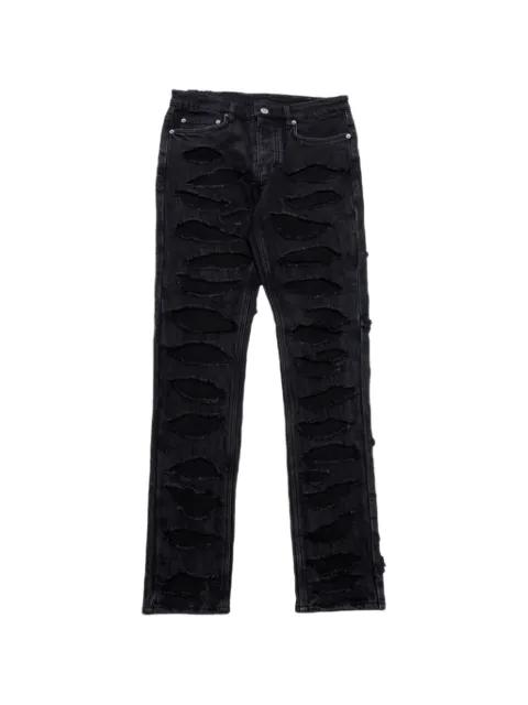 shredded straight-leg jeans by KSUBI