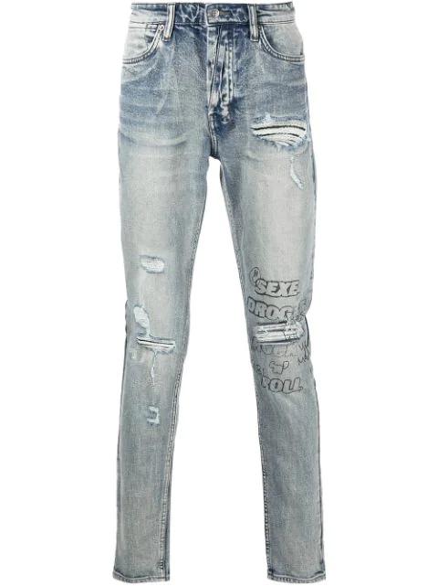 slim-fit denim jeans by KSUBI