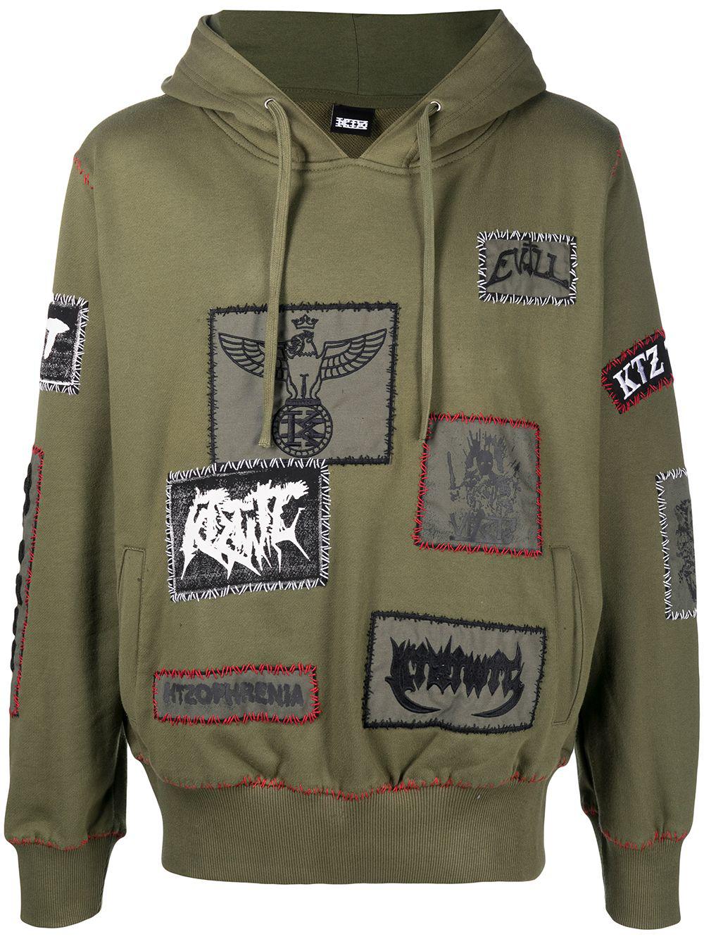 patch-detailed drawstring hoodie by KTZ