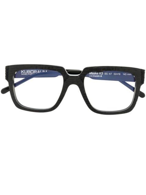 K3 rectangle frame glasses by KUBORAUM