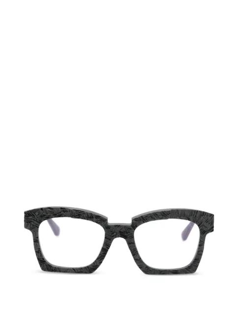 textured geometric-frame glasses by KUBORAUM