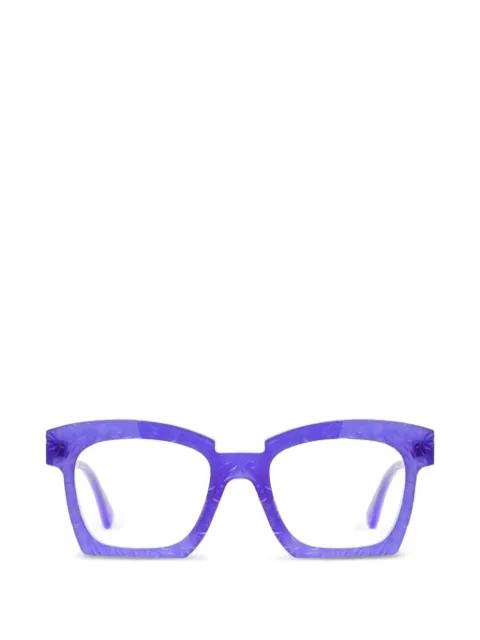 textured square-frame glasses by KUBORAUM