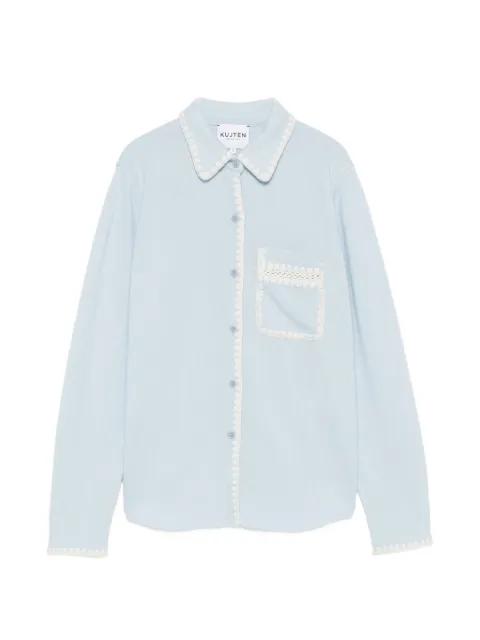 Amina embroidered-trim cardigan by KUJTEN