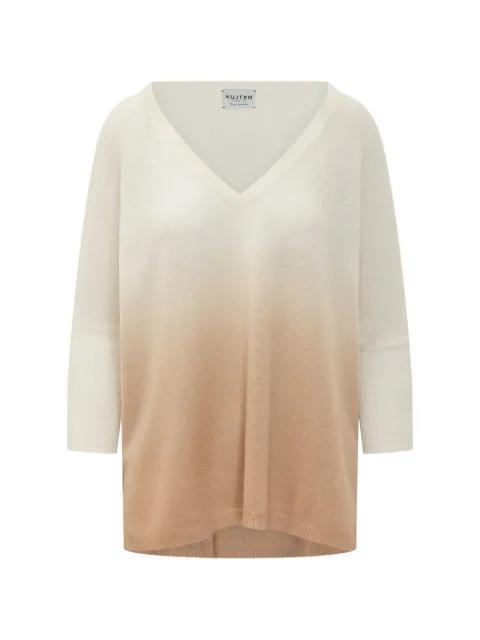 gradient-effect V-neck sweater by KUJTEN