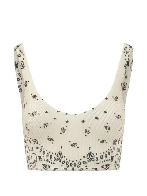 paisley-print ribbed-knit top by KUJTEN
