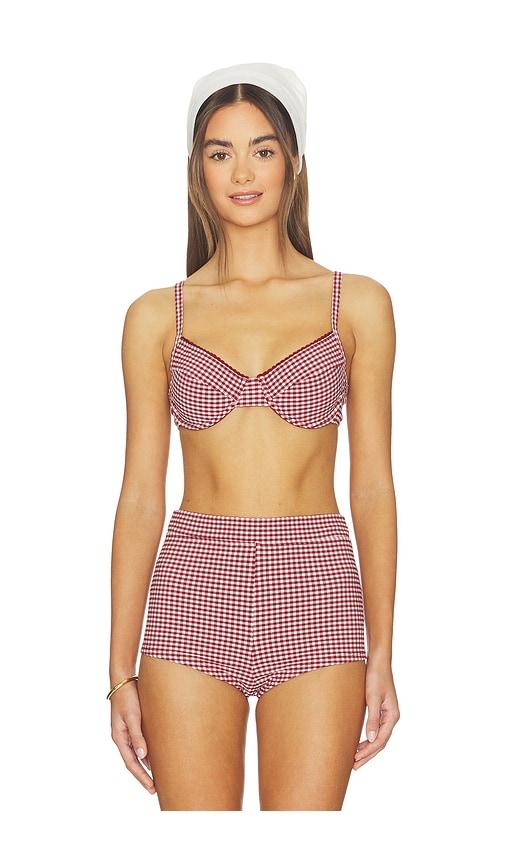 Kulani Kinis Decorative Ditzy Underwire Bikini Top in Red by KULANI KINIS
