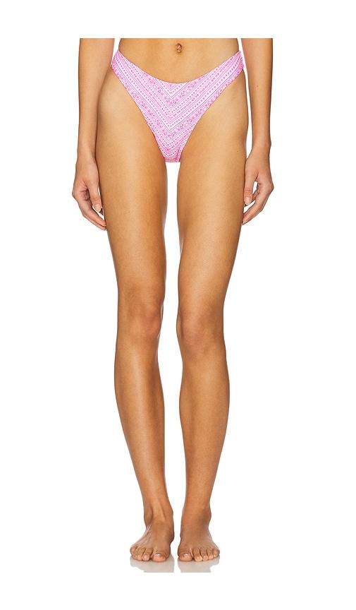 Kulani Kinis High Leg Vintage Bikini Bottom in Pink by KULANI KINIS