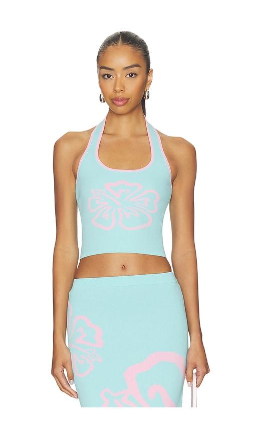Kulani Kinis Knit Halter Top in Baby Blue by KULANI KINIS