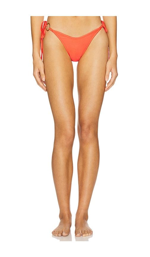 Kulani Kinis Ring Cheeky Tie Bikini Bottom in Orange by KULANI KINIS