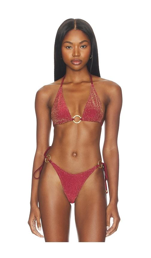 Kulani Kinis x REVOLVE Ring Halter Bikini Top in Wine by KULANI KINIS