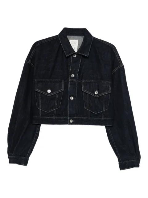 Selvedge cropped buttoned trucker jacket by KURO