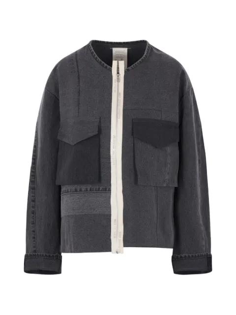 asymmetric frayed jacket by KURO