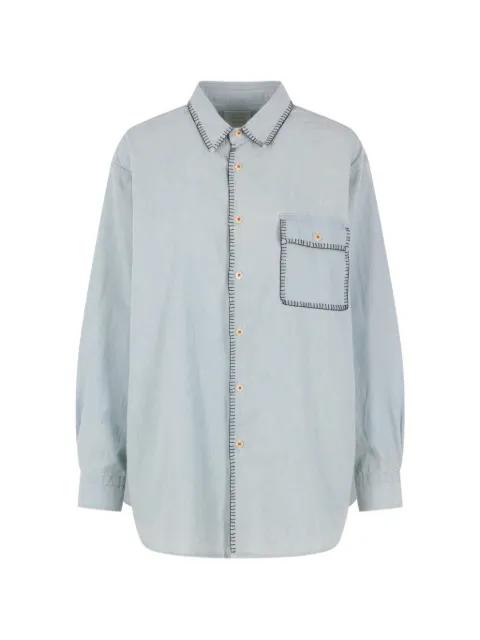 contrast-stitching shirt by KURO