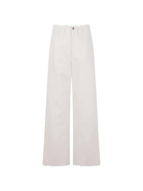 frayed straight jeans by KURO