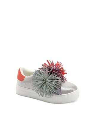 Girls' Mini Laney Fringed Leather Sneakers - Toddler by KURT GEIGER