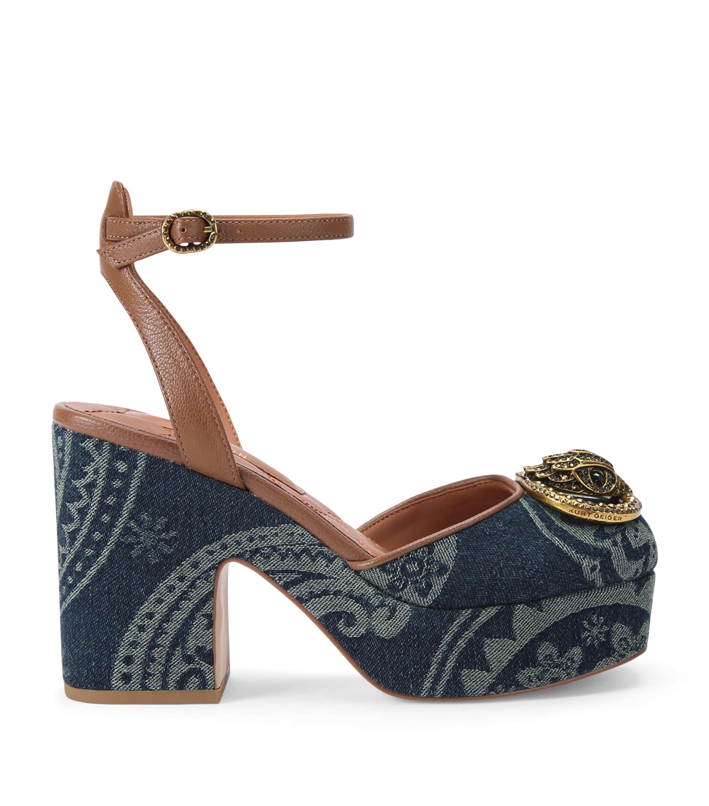 Kurt Geiger London Denim Embellished Chelsea Platform Heels by KURT GEIGER