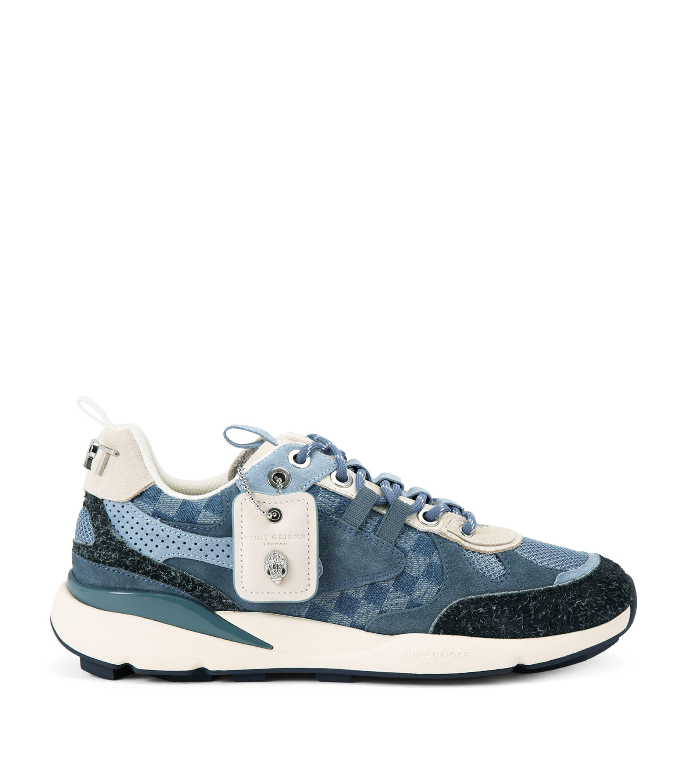 Kurt Geiger London Denim-Suede Runner Low-Top Sneakers by KURT GEIGER