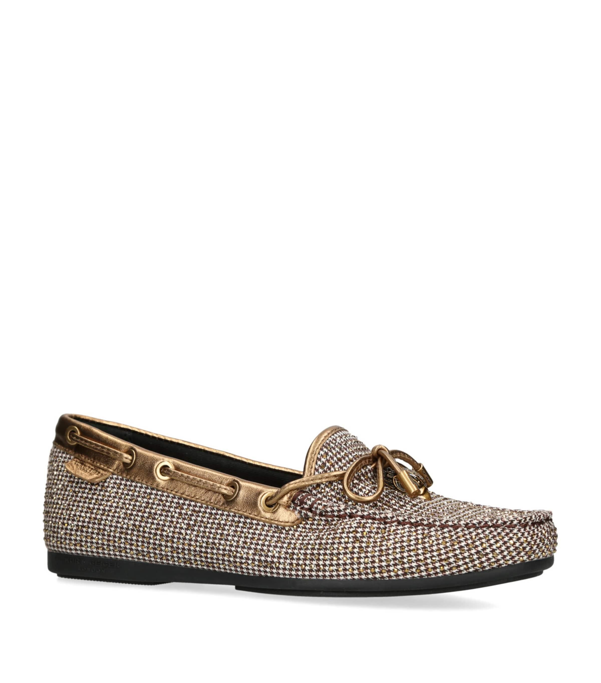 Kurt Geiger London Houndstooth Eagle Moccasins by KURT GEIGER