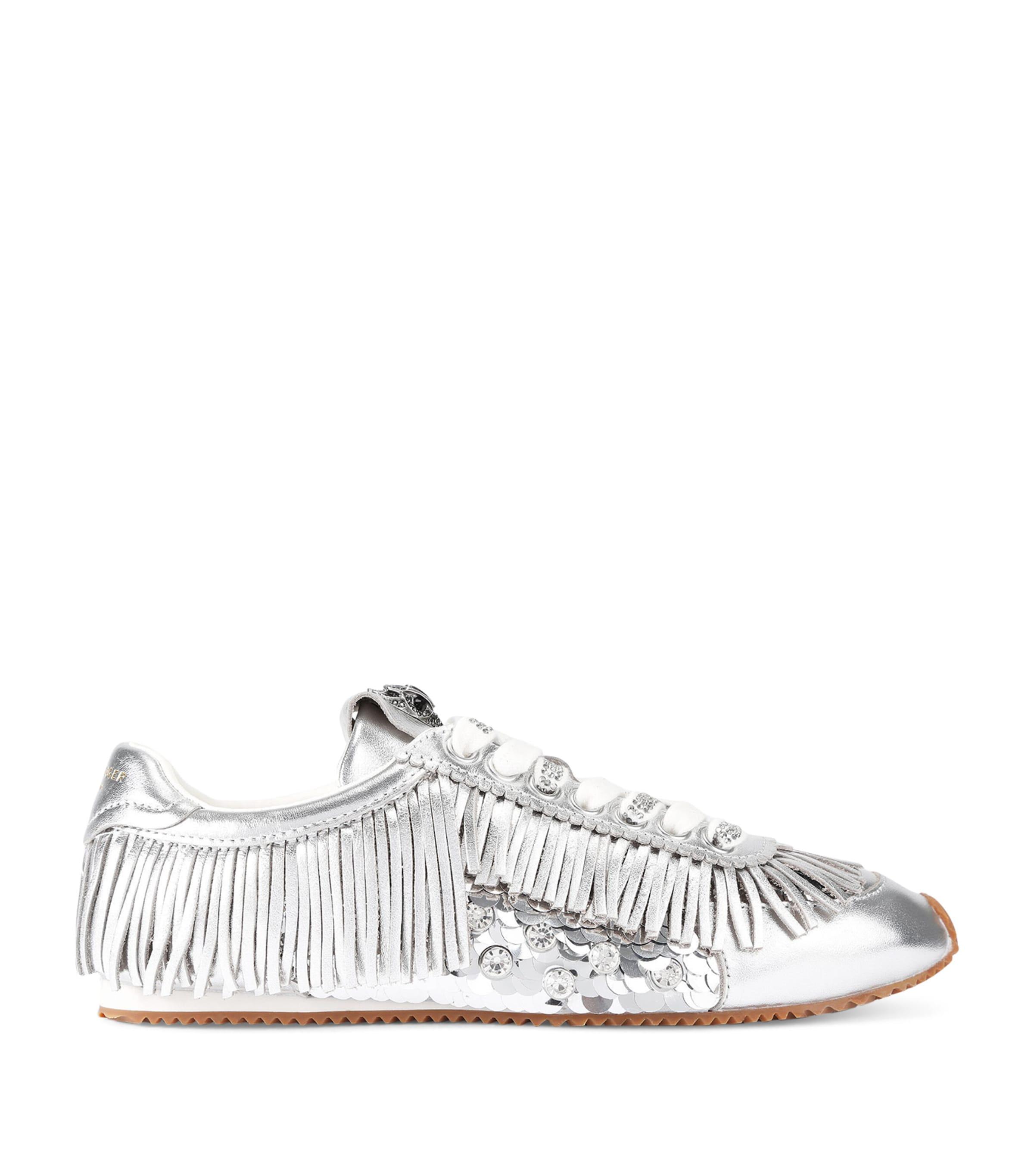 Kurt Geiger London Leather Fringe Islington Sneakers by KURT GEIGER