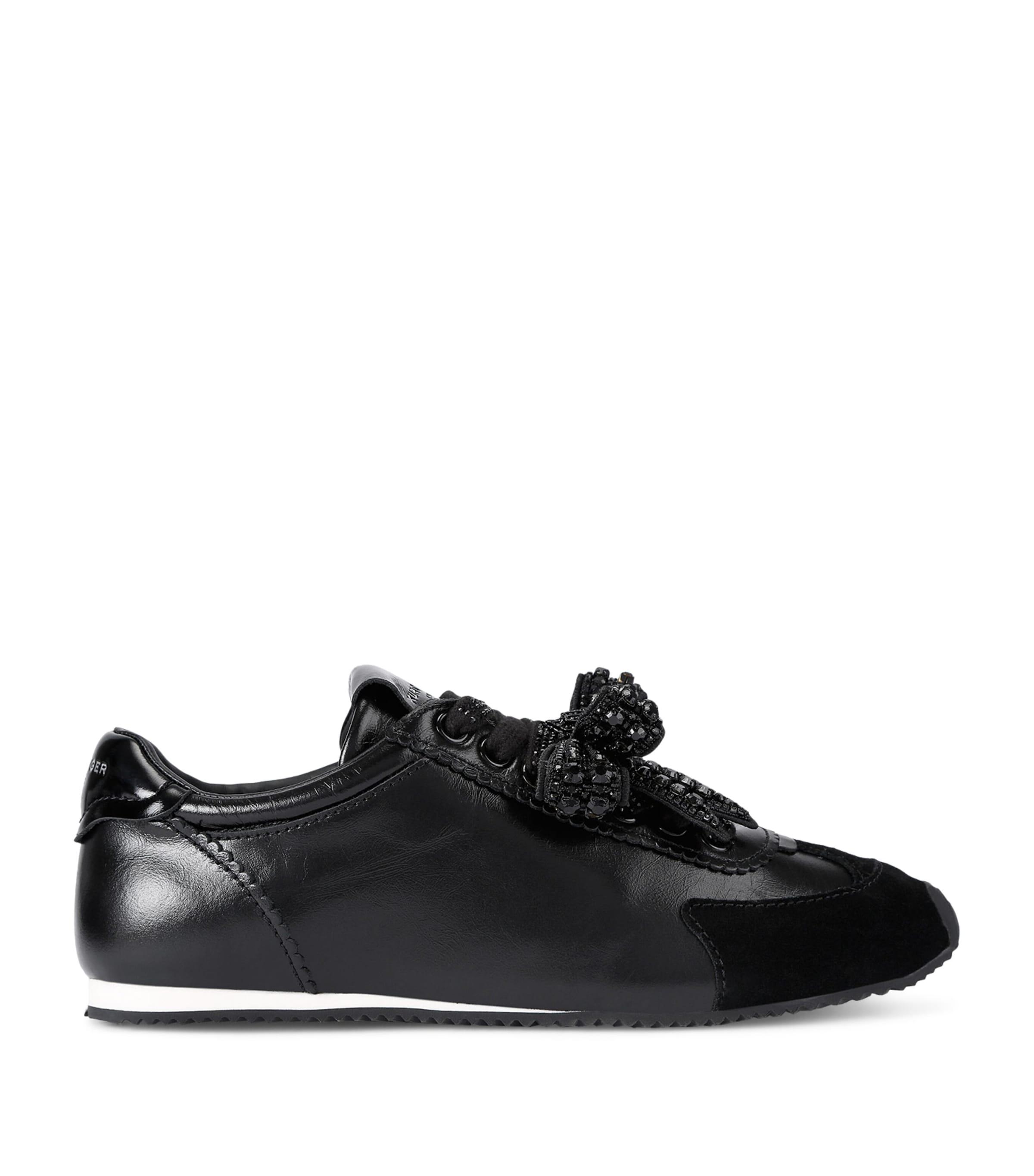 Kurt Geiger London Leather Islington Bow Sneakers by KURT GEIGER