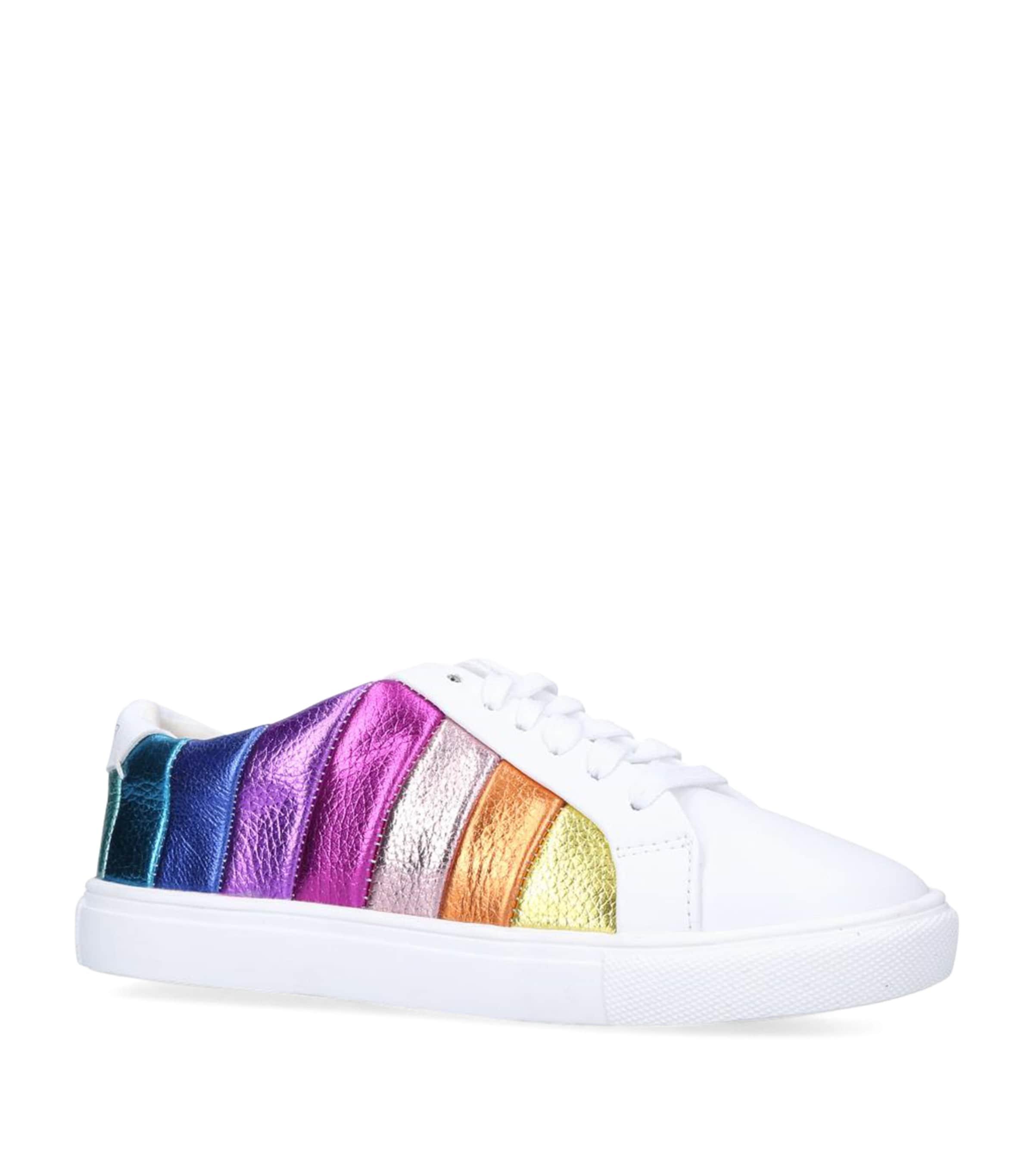 Kurt Geiger London Leather Lane Rainbow Stripe Sneakers by KURT GEIGER