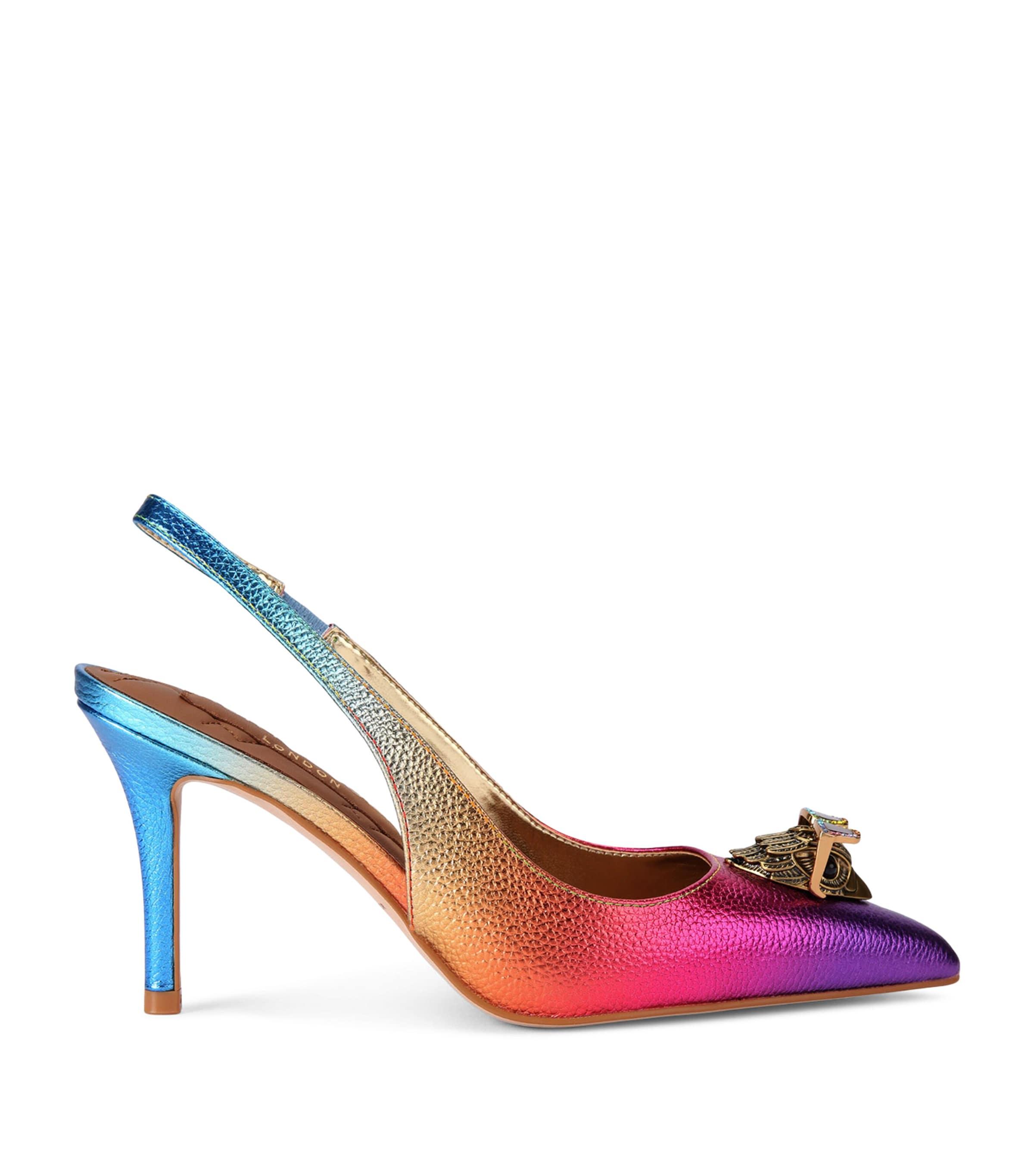 Kurt Geiger London Metallic Leather Belgravia Slingback Heels 85 by KURT GEIGER