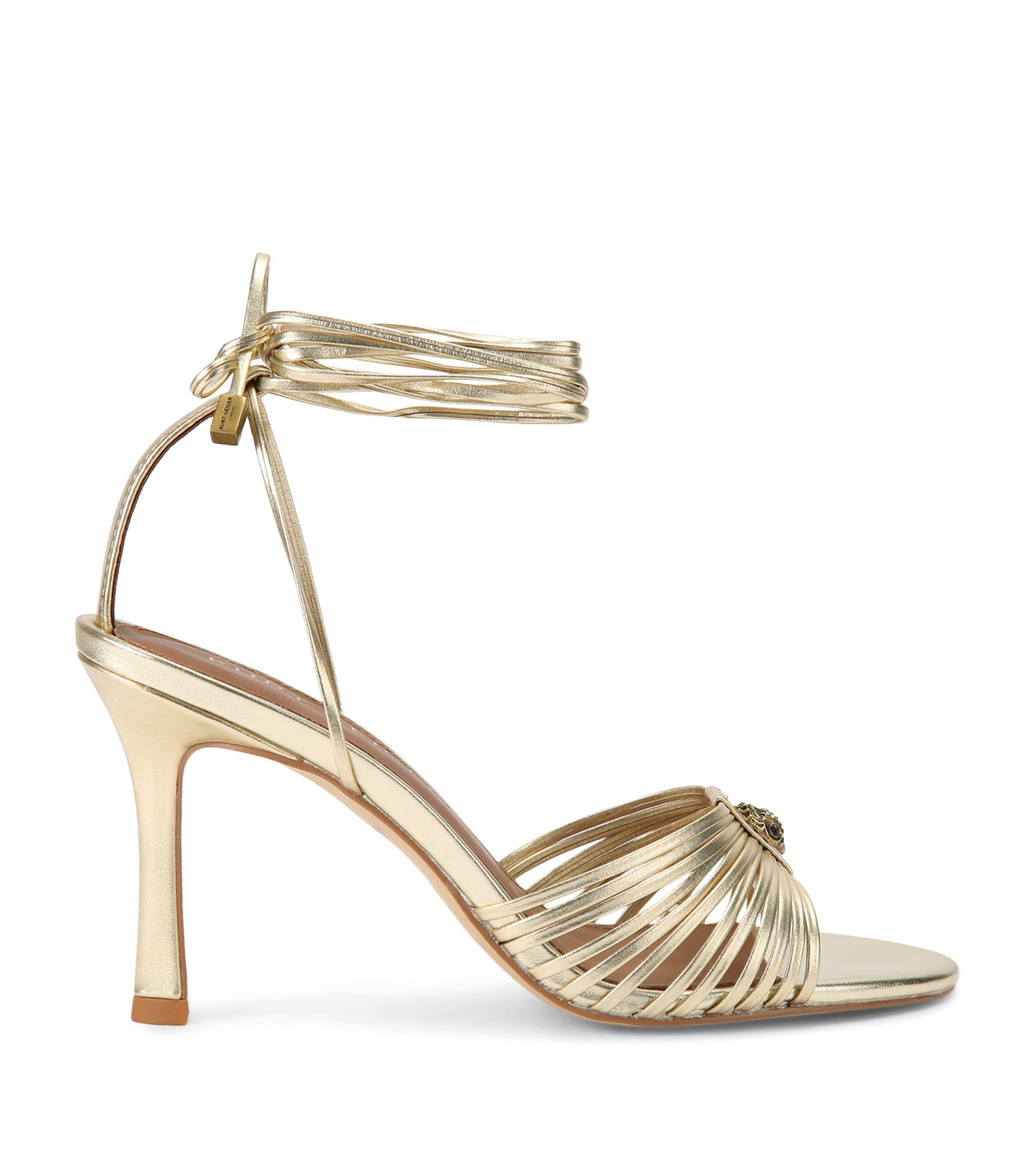 Kurt Geiger London Metallic Leather Embellished Heeled Sandals by KURT GEIGER