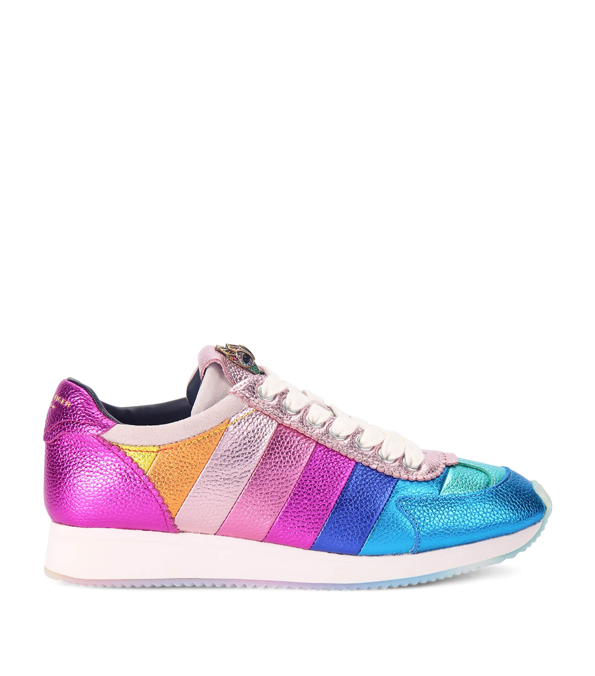 Kurt Geiger London Metallic Leather Islington Low-Top Sneakers by KURT GEIGER Kurt Geiger London Metallic Leather Islington Low-Top Sneakers by KURT GEIGER