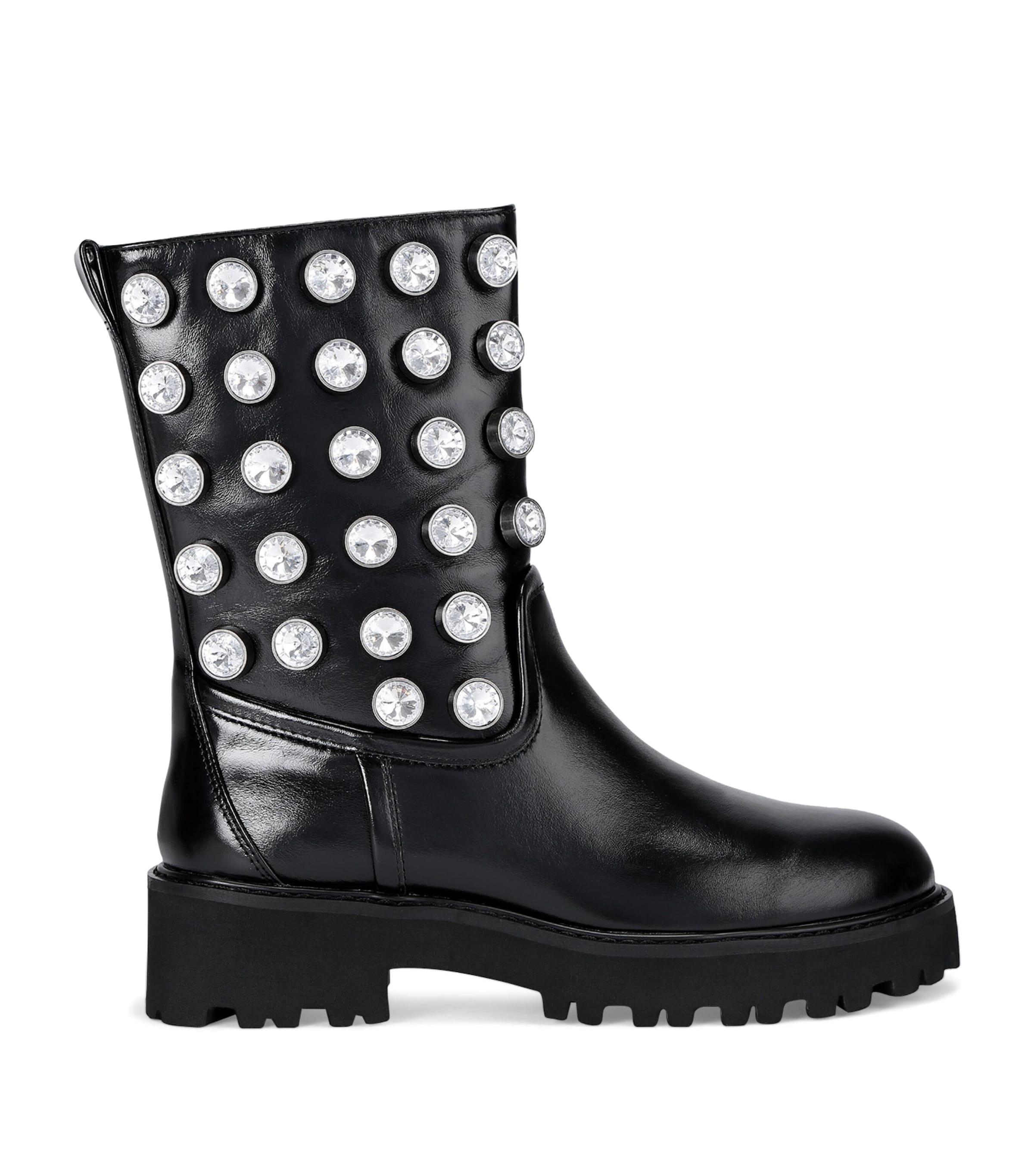 Kurt Geiger London Patent Leather Embellished Octavia Ankle Boots by KURT GEIGER