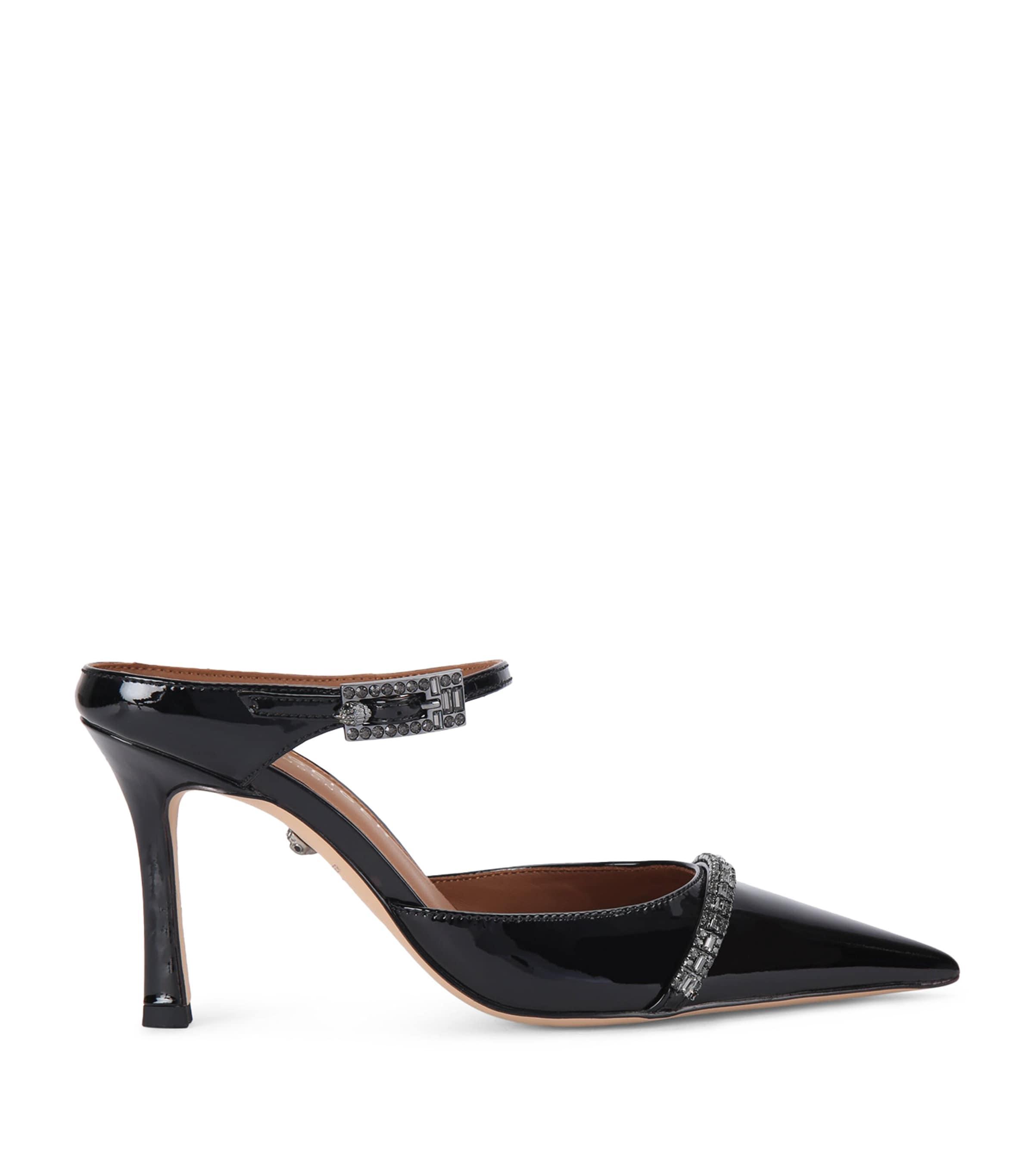 Kurt Geiger London Patent Leather Embellished Strass Point Mules 90 by KURT GEIGER
