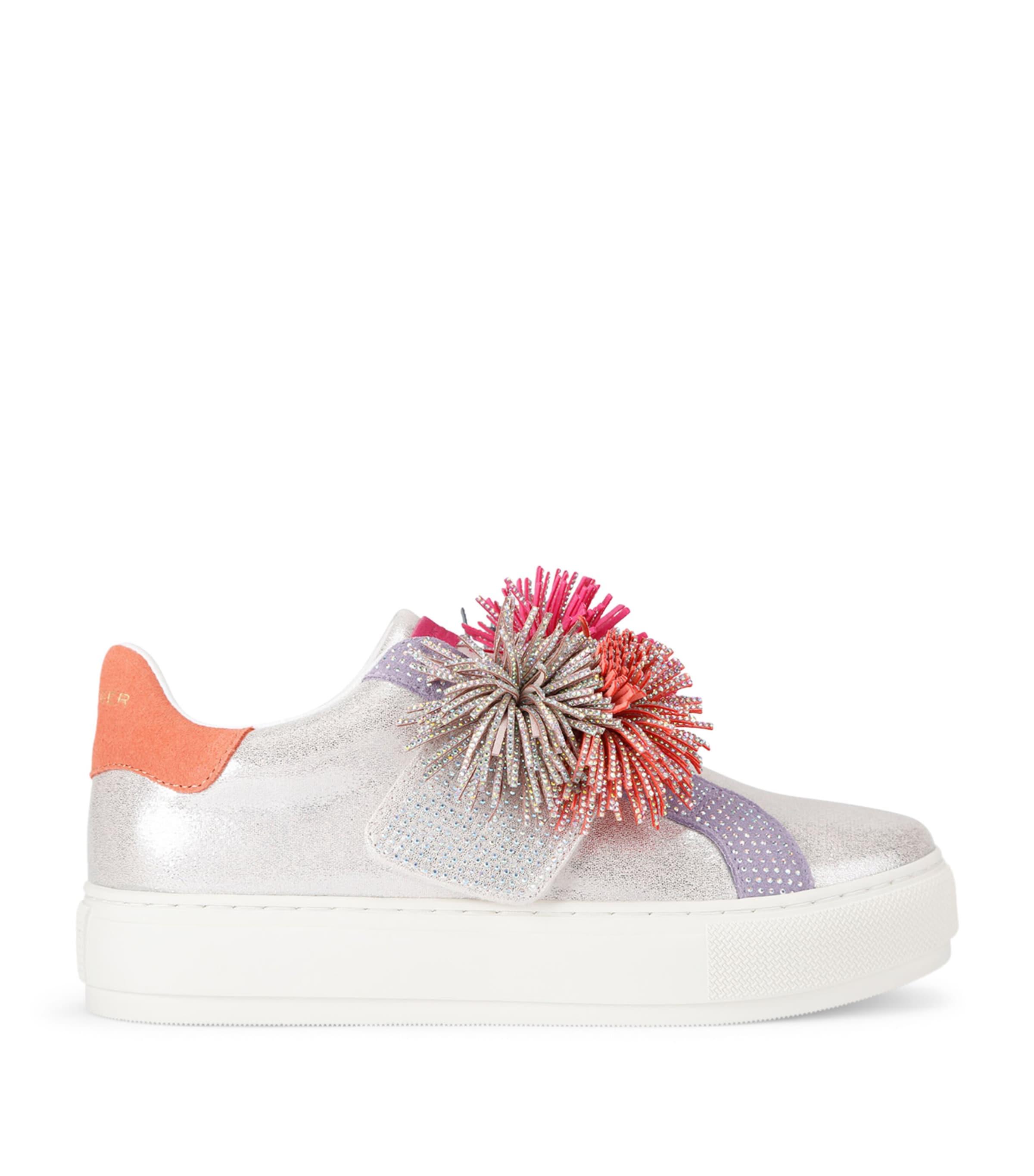 Kurt Geiger London Suede Laney Pom-Pom Sneakers by KURT GEIGER