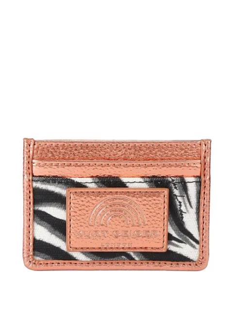 Southbank zebra-print metallic card holder by KURT GEIGER