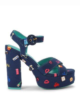 Women's Embroidered Platform Sandals by KURT GEIGER