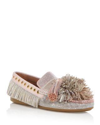 Women's Pom Pom Embellished Moccasin Loafers by KURT GEIGER