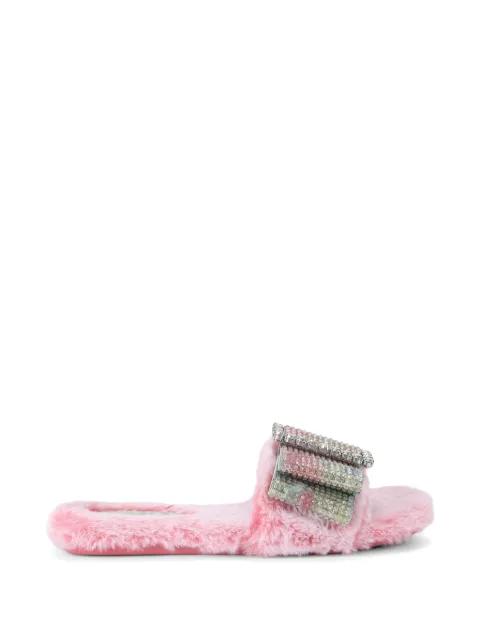 crystal bow cosy slides by KURT GEIGER