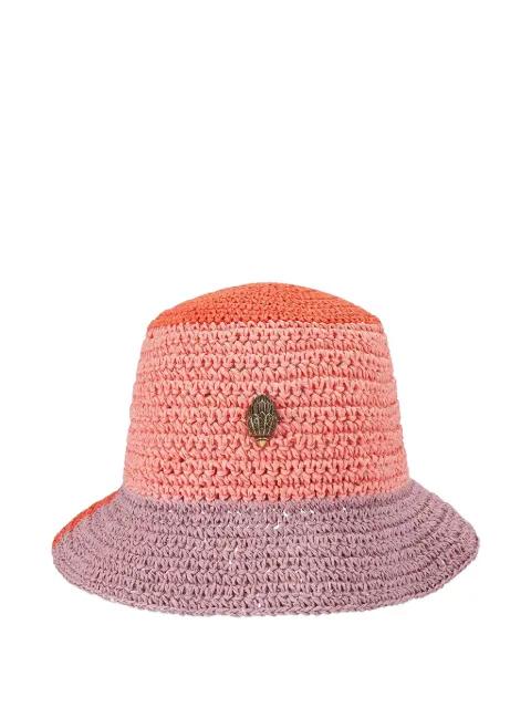 eagle-plaque raffia bucket hat by KURT GEIGER