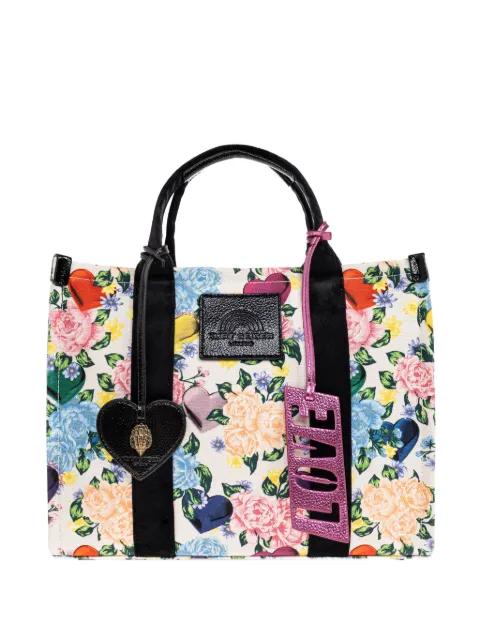 floral heart-charm tote bag by KURT GEIGER