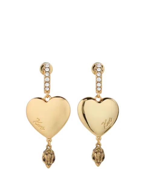 large heart crystal-embellished earrings by KURT GEIGER