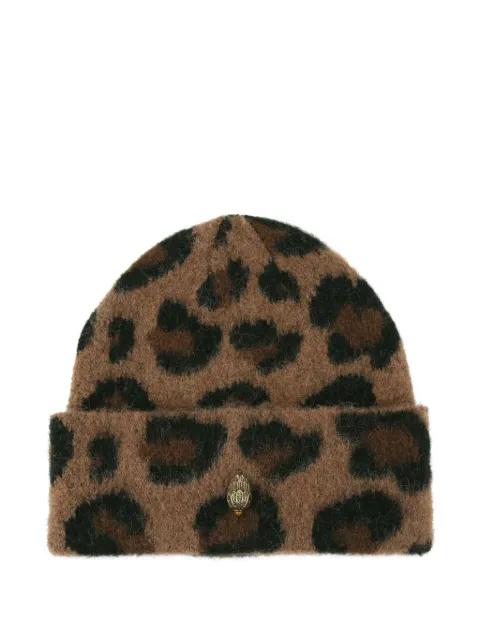 leopard-print beanie hat by KURT GEIGER